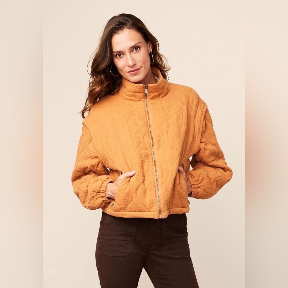 Matilda Jane Good Hart GH Yarrow Convertible Quilted Zip-Up Jacket M Medium